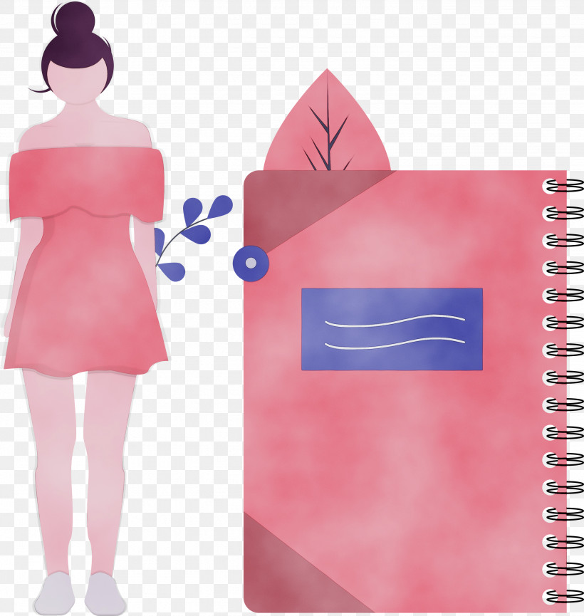 Pink Paper Product Magenta Notebook Paper, PNG, 2842x3000px, Notebook, Girl, Magenta, Paint, Paper Download Free