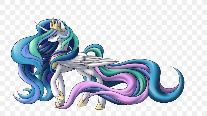 Pony Horse Princess Celestia Illustration Vertebrate, PNG, 3000x1683px, Pony, Art, Cartoon, Deviantart, Dragon Download Free