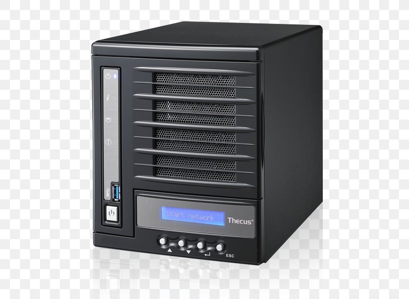 Disk Array Network Storage Systems Thecus Hard Drives Computer Servers, PNG, 600x600px, Disk Array, Backup, Computer Case, Computer Component, Computer Data Storage Download Free