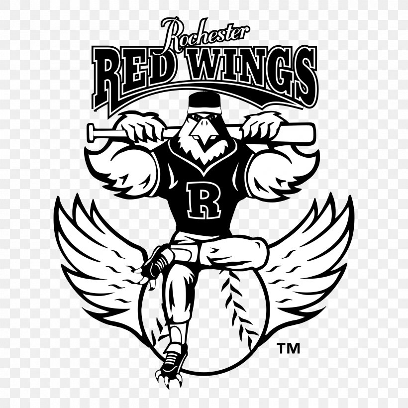 Rochester Red Wings Detroit Red Wings Clip Art, PNG, 2400x2400px, Rochester Red Wings, Art, Bird, Black, Black And White Download Free
