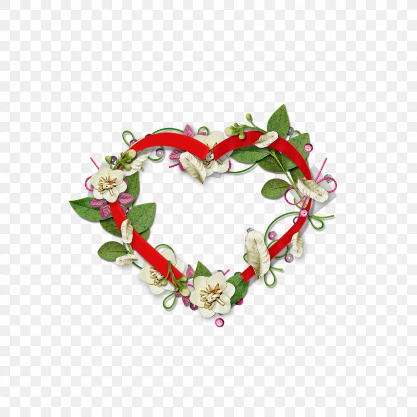 Heart Flower Wreath Valentine's Day, PNG, 1024x1024px, Heart, Blog, Christmas Decoration, Christmas Ornament, Editing Download Free