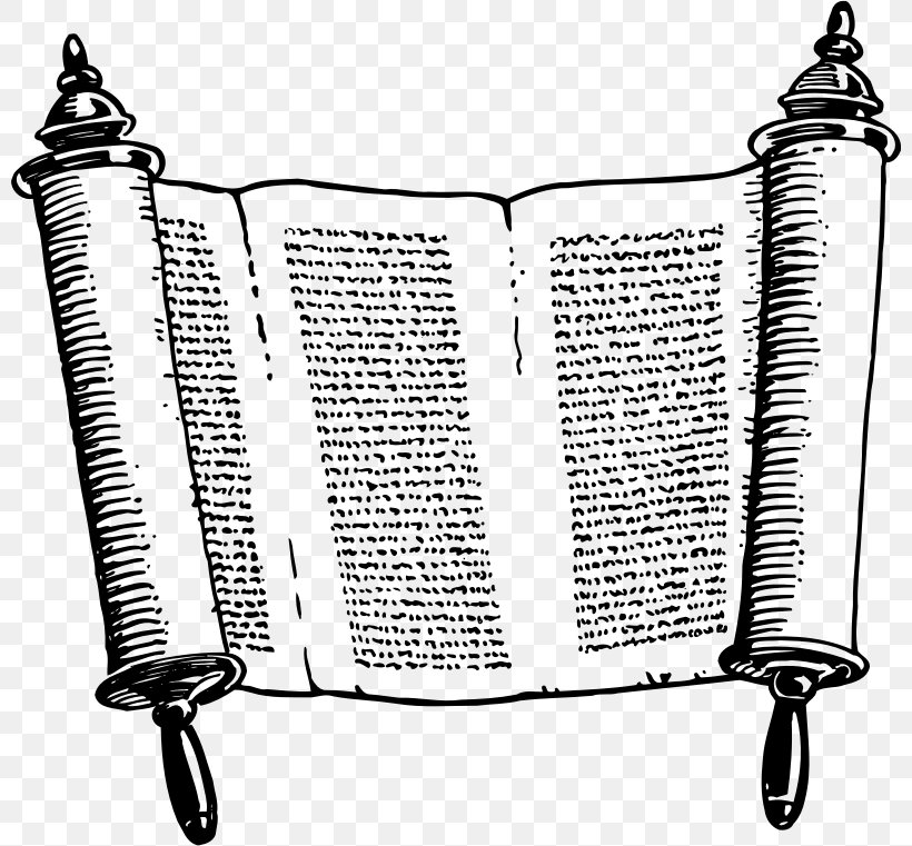 Sefer Torah Scroll Clip Art, PNG, 800x761px, Sefer Torah, Black And.