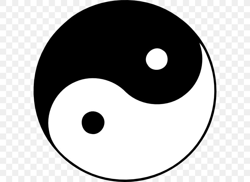 Black And White Yin And Yang Hyeong Clip Art, PNG, 600x600px, Black And White, Area, Black, Eye, Face Download Free