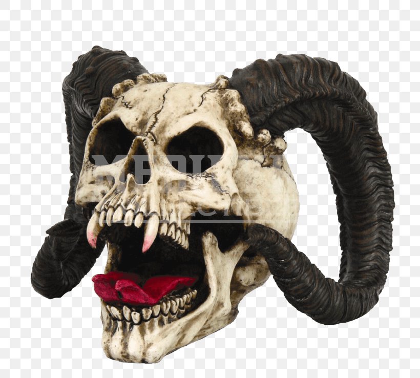 Demon Skull Figurine Statue Horn, PNG, 738x738px, Demon, Baphomet, Bone, Devil, Evil Download Free