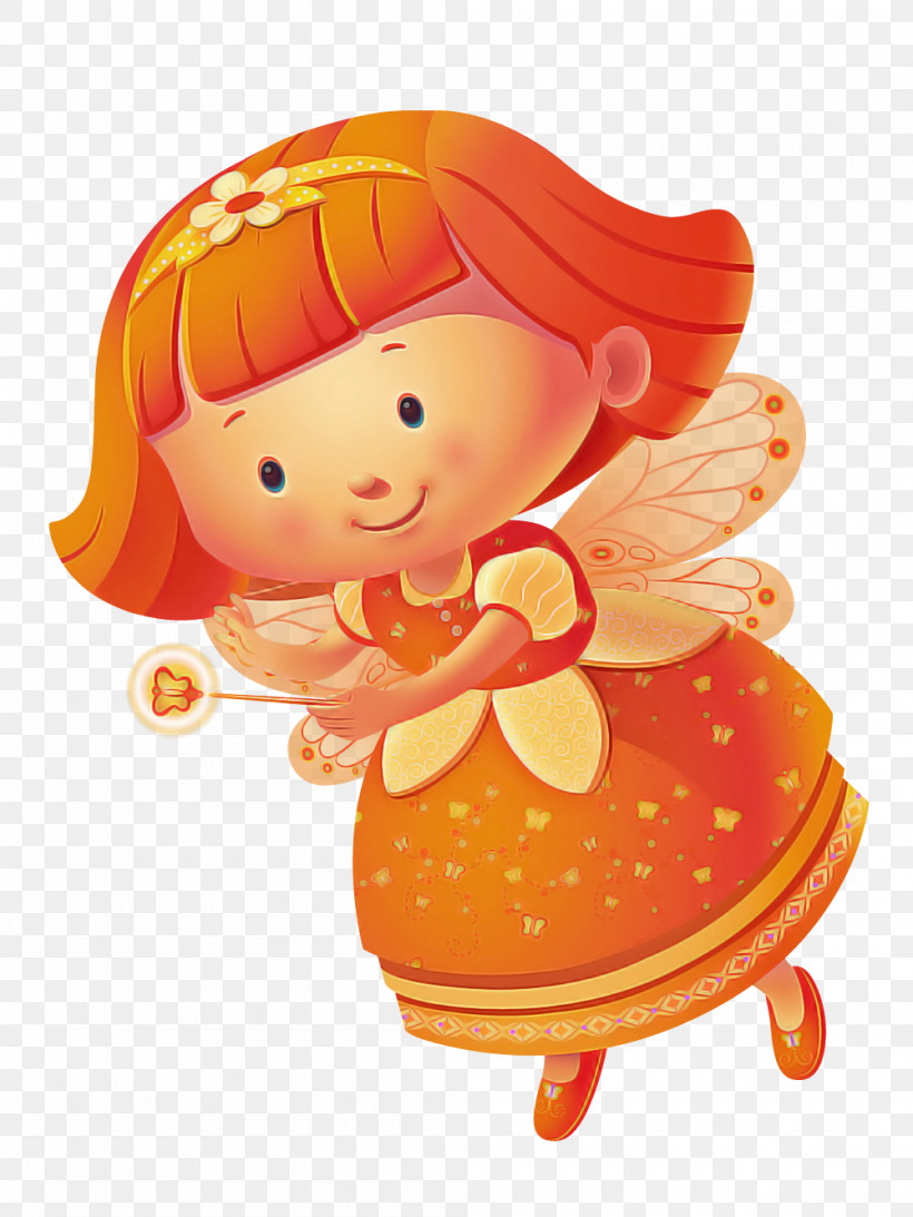 Orange, PNG, 1000x1333px, Cartoon, Angel, Doll, Figurine, Orange Download Free