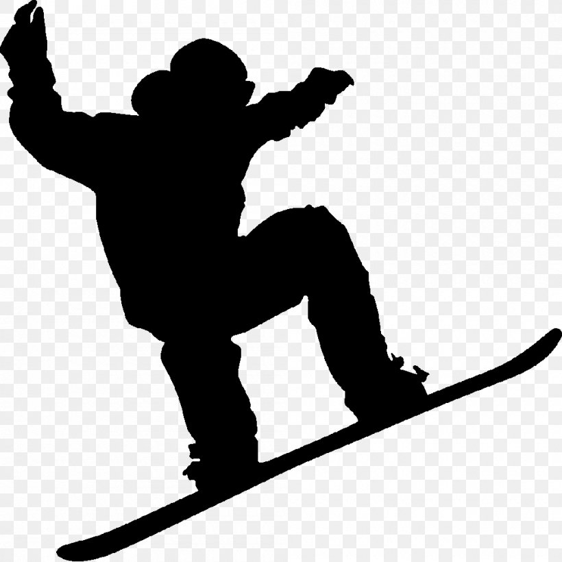 Snowboarding Royalty-free Skiing, PNG, 1000x1000px, Snowboarding, Black And White, Joint, Jumping, Recreation Download Free
