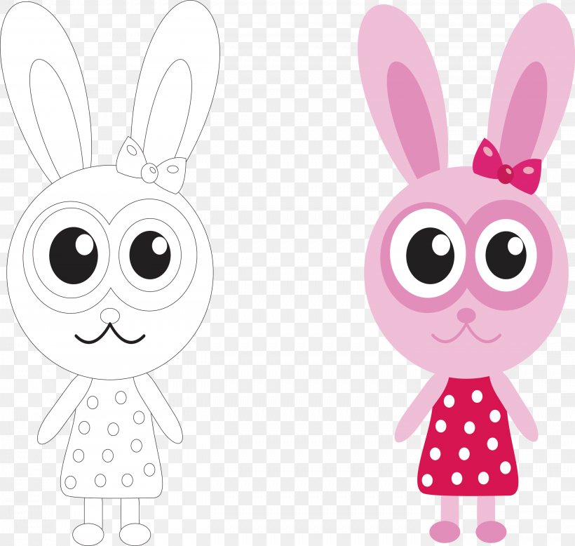 Rabbit Cuteness Cartoon Illustration, PNG, 2829x2687px, Rabbit, Cartoon, Color, Cuteness, Easter Download Free