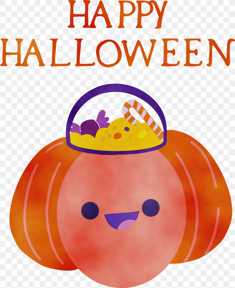 Pumpkin, PNG, 2452x3000px, Happy Halloween, Happiness, Infant, Meter, Paint Download Free