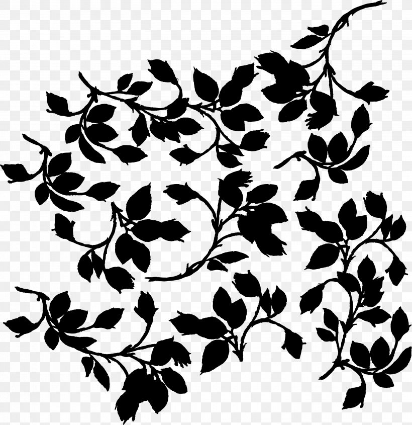 Black Pattern Silhouette Font Flowering Plant, PNG, 2910x2999px, Black, Black M, Blackandwhite, Botany, Branch Download Free