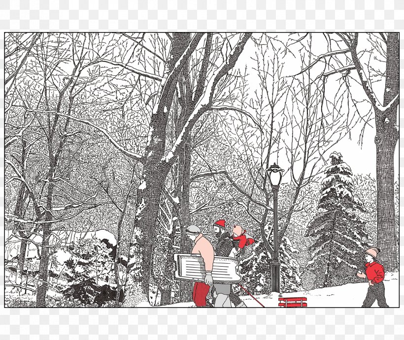 New York City Christmas Card Greeting & Note Cards Santa Claus, PNG, 1660x1400px, New York City, Ansichtkaart, Black And White, Blizzard, Branch Download Free
