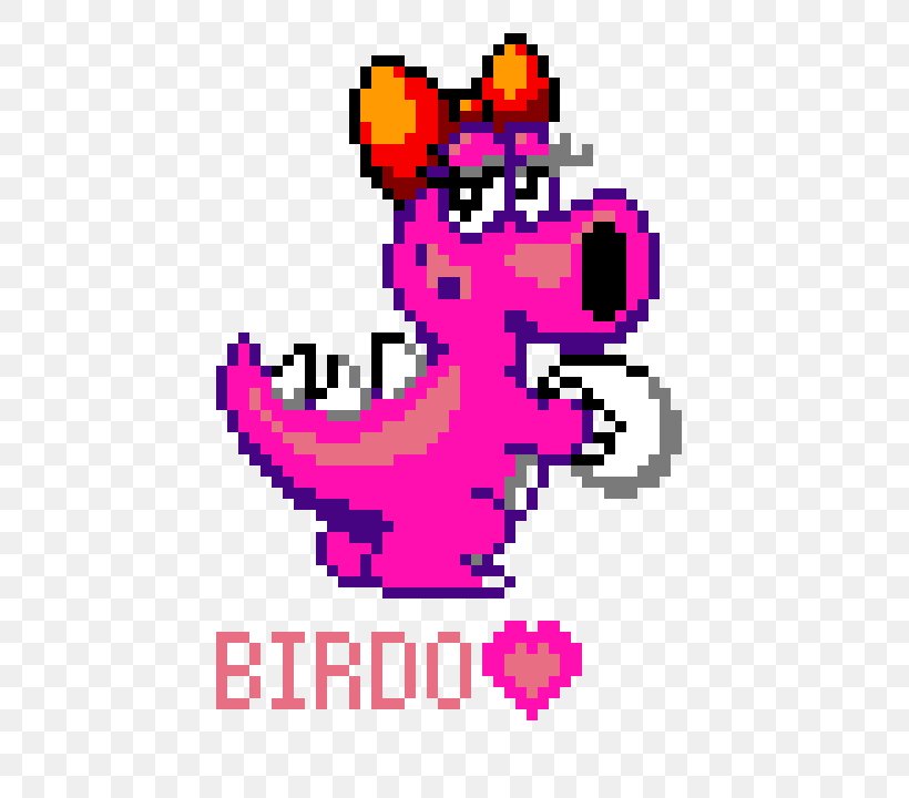 Birdo Pixel Art Yoshi, PNG, 630x720px, Watercolor, Cartoon, Flower, Frame, Heart Download Free