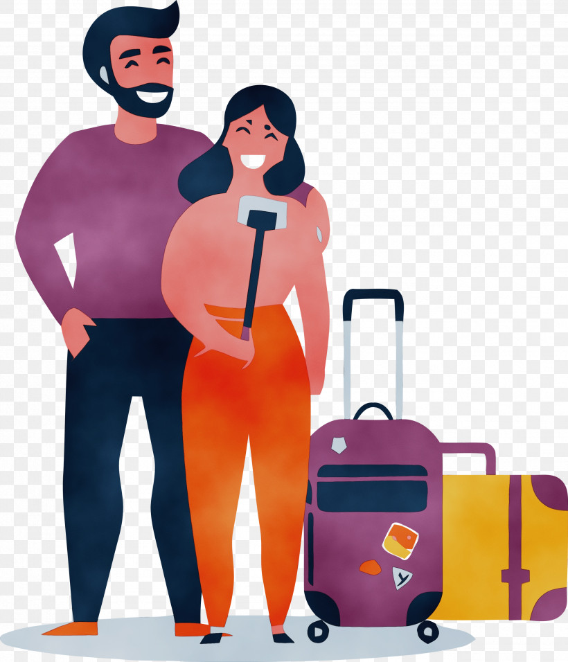 Cartoon Suitcase, PNG, 2573x3000px, Couple, Cartoon, Lover, Paint, Suitcase Download Free