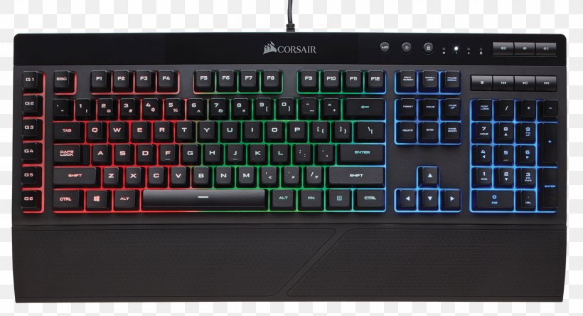 Computer Keyboard Corsair Gaming K55 RGB RGB Color Model Corsair K55 Rgb Gaming Keyboard Backlight, PNG, 1800x975px, Computer Keyboard, Backlight, Compose Key, Computer, Computer Component Download Free