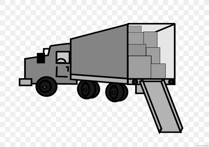 Van Car Clip Art Pickup Truck Semi-trailer Truck, PNG, 2400x1697px, Van, Black And White, Box Truck, Car, Commercial Vehicle Download Free