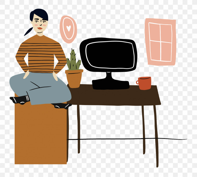 At Home, PNG, 2500x2251px, At Home, Artist, Cartoon, Chair, Desk Download Free