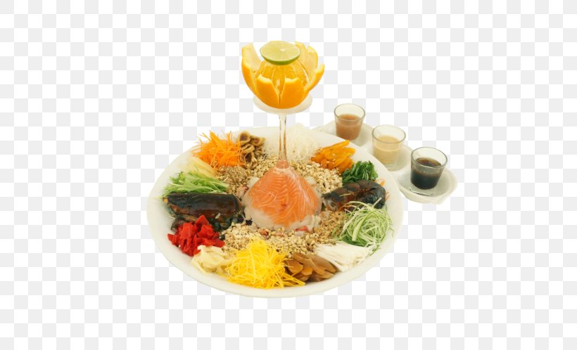 Hors D'oeuvre Yusheng Sashimi Japanese Cuisine Vegetarian Cuisine, PNG, 750x498px, Yusheng, Appetizer, Asian Food, Comfort Food, Cuisine Download Free