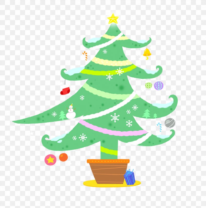 Christmas Tree Chemical Element Cartoon, PNG, 3471x3508px, Christmas Tree, Blue, Cartoon, Chemical Element, Christmas Download Free