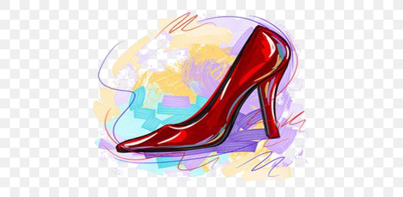 High-heeled Footwear Cartoon Boot Shoe, PNG, 500x400px, Watercolor, Cartoon, Flower, Frame, Heart Download Free