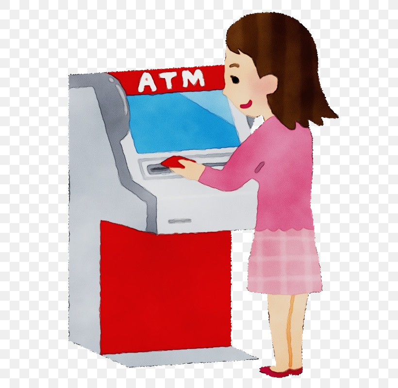 Cartoon, PNG, 708x800px, Atm Woman, Cartoon, Paint, Watercolor, Wet Ink Download Free