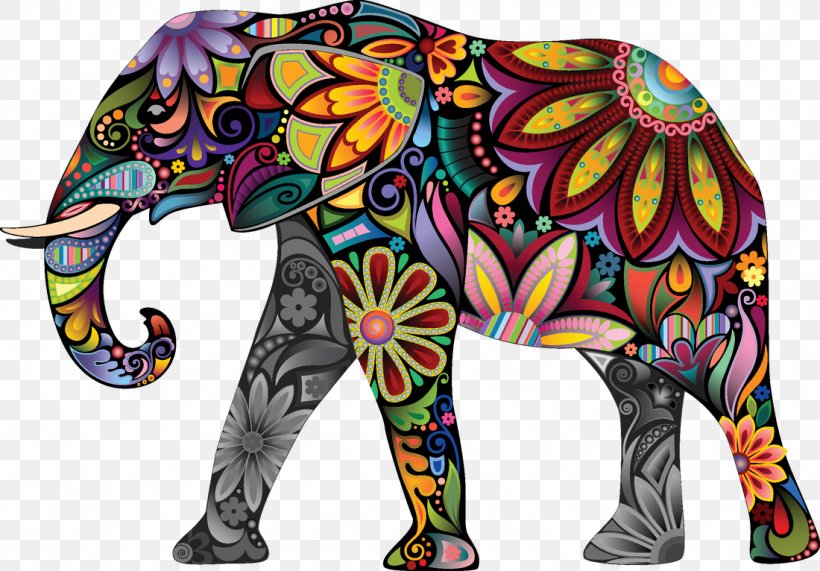 African Elephant Elephantidae Painting Indian Elephant Elephant Festival, PNG, 1100x766px, African Elephant, Art, Canvas, Decorative Arts, Drawing Download Free