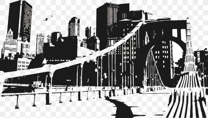New York City Skyline Drawing Cityscape, PNG, 952x540px, New York City, Black And White, City, Cityscape, Drawing Download Free