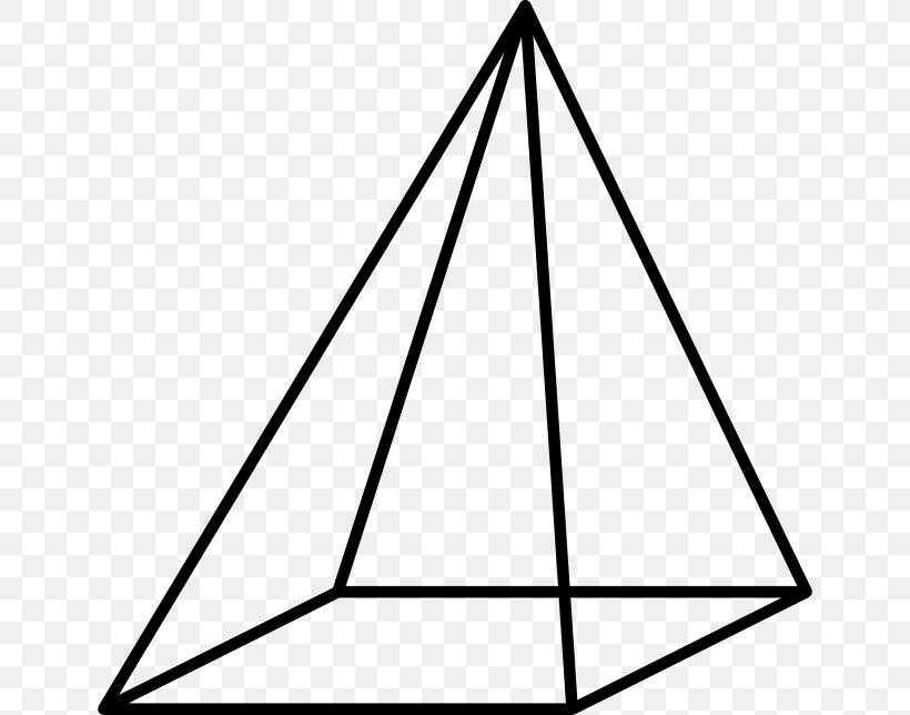 Square Pyramid Solid Geometry Cone Rectangle, PNG, 644x644px, Pyramid, Area, Black And White, Cone, Cube Download Free