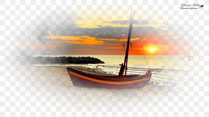 Landscape Sunset Boat Sky Design, PNG, 1920x1080px, Landscape, Boat, Calm, Computer, Drawing Download Free