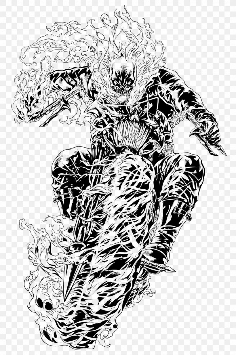 Ghost Rider (Johnny Blaze) Demon Drawing Sketch, PNG, 1280x1927px, Watercolor, Cartoon, Flower, Frame, Heart Download Free