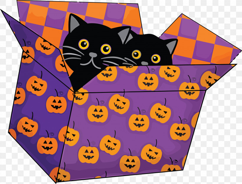 Happy Halloween, PNG, 2999x2292px, Happy Halloween, Black, Black Cat, Cartoon, Cat Download Free