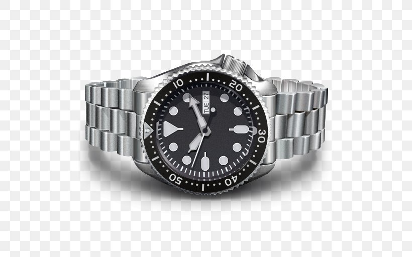Seiko Automatic Watch Diving Watch Jewellery, PNG, 512x512px, Watch, Automatic Watch, Black And White, Bling Bling, Brand Download Free