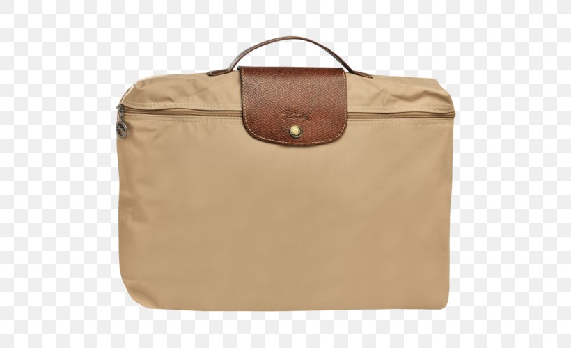 Briefcase Longchamp Pliage Handbag, PNG, 500x500px, Briefcase, Bag, Baggage, Beige, Brown Download Free