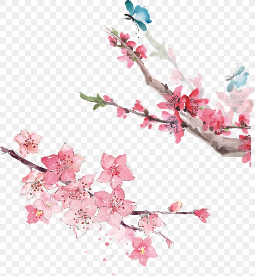 Watercolour Flowers Watercolor Painting, PNG, 1764x1911px, Watercolour Flowers, Blossom, Branch, Cherry Blossom, Color Download Free