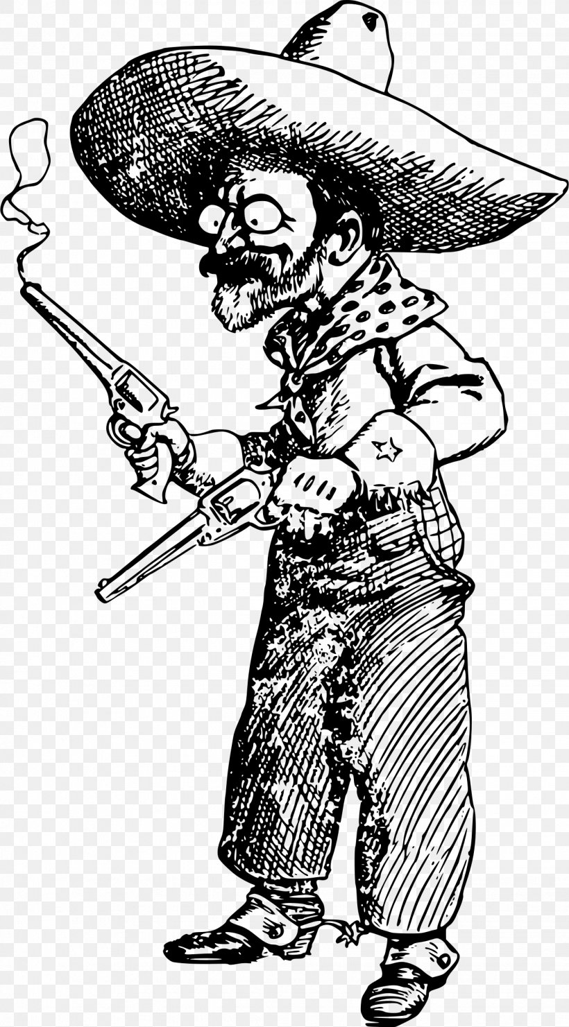 American Frontier Cowboy Cartoon Gunfighter, PNG, 1328x2400px, American Frontier, Art, Artwork, Black And White, Cartoon Download Free