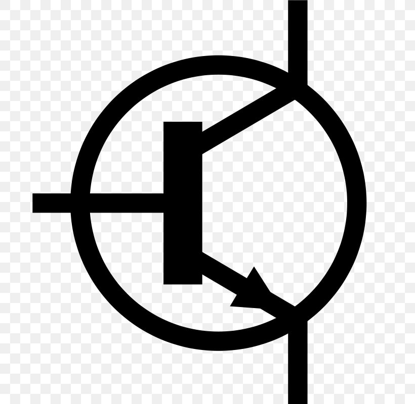 Transistor Electronic Symbol NPN Electronic Component Clip Art, PNG, 692x800px, Transistor, Area, Bipolar Junction Transistor, Black And White, Electronic Circuit Download Free