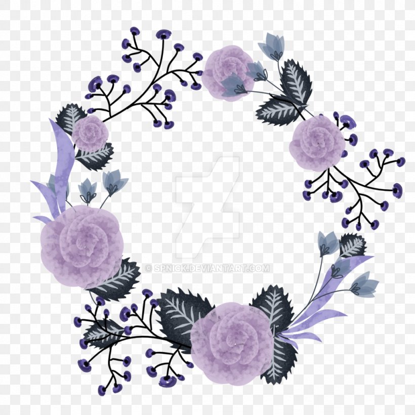 Floral Design Purple Wreath Flower Petal, PNG, 1024x1024px, Floral Design, Art, Deviantart, Digital Art, Flower Download Free