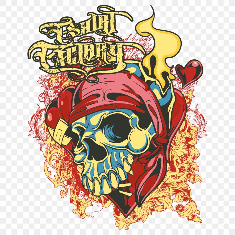 T-shirt Skull Heat Transfer, PNG, 1416x1416px, Tshirt, Album Cover, Art, Fictional Character, Heat Download Free