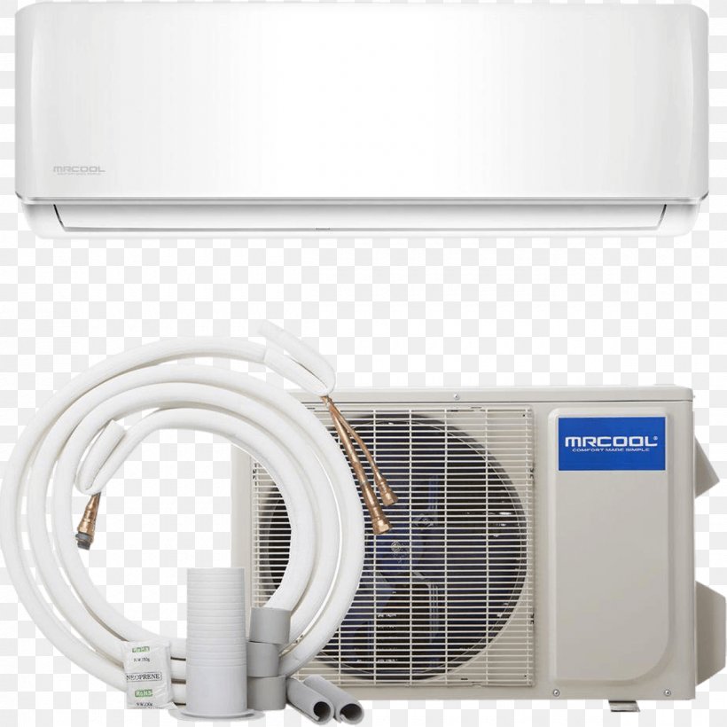 MRCOOL DIY-18-HP-WMAH-230A British Thermal Unit DIY Ductless Mini Split Air Conditioner Heat Pump 230V 60Hz 24000 BTU 2 Ton 24K Mr6119k Air Conditioning, PNG, 1200x1200px, British Thermal Unit, Air Conditioning, Efficiency, Heat, Heat Pump Download Free