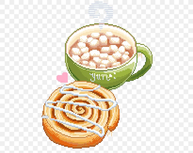 Coffee Cinnamon Roll Hot Chocolate Pixel Art, PNG, 540x650px, Coffee, Art, Bread, Bun, Cake Download Free