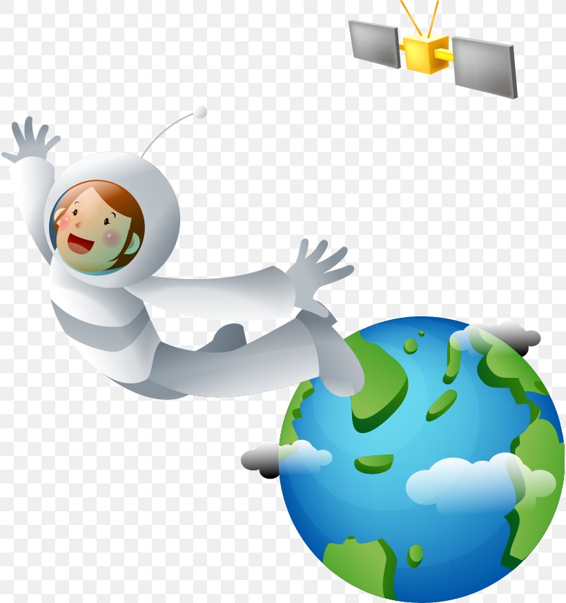 Cartoon Astronaut Outer Space Illustration, PNG, 816x873px, Cartoon, Animation, Artworks, Astronaut, Ball Download Free