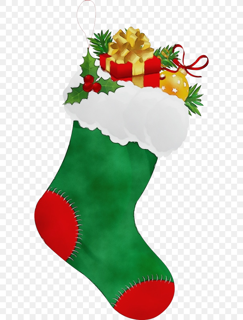 Christmas Stocking, PNG, 588x1080px, Watercolor, Christmas Day, Christmas Decoration, Christmas Decoration Christmas Stocking, Christmas Gift Download Free
