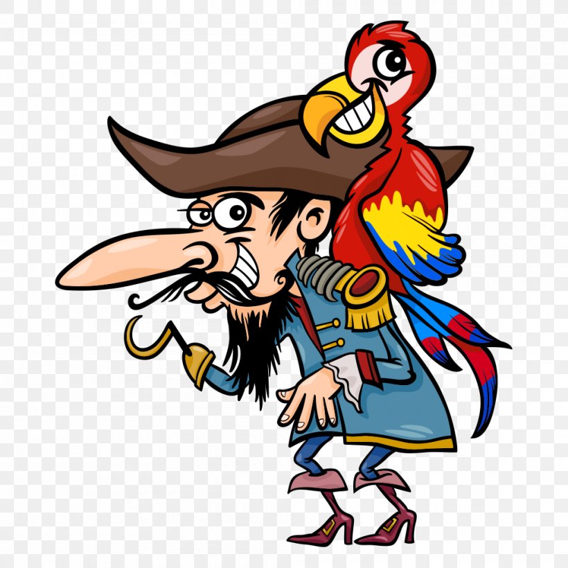 Captain Hook Parrot Piracy Illustration, PNG, 1000x1000px, Captain Hook, Art, Artwork, Beak, Bird Download Free