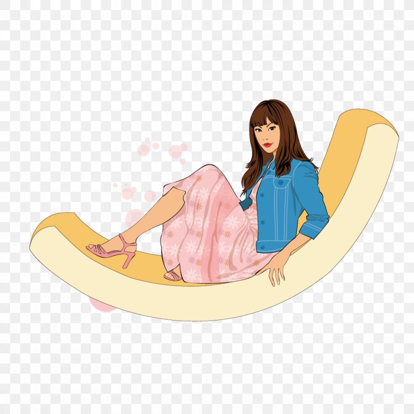 Sitting Furniture Couch Woman, PNG, 1000x1000px, Watercolor, Cartoon, Flower, Frame, Heart Download Free