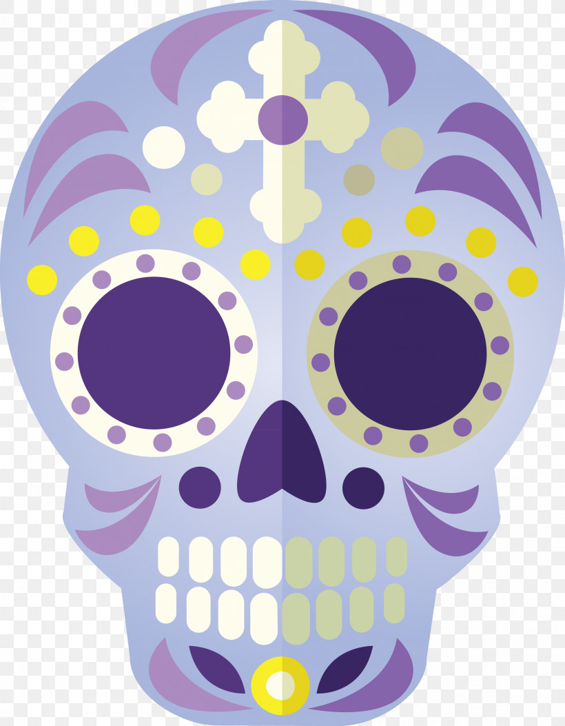 Skull Mexico Sugar Skull Traditional Skull, PNG, 2334x2999px, Skull Mexico, Purple, Sugar Skull, Traditional Skull Download Free