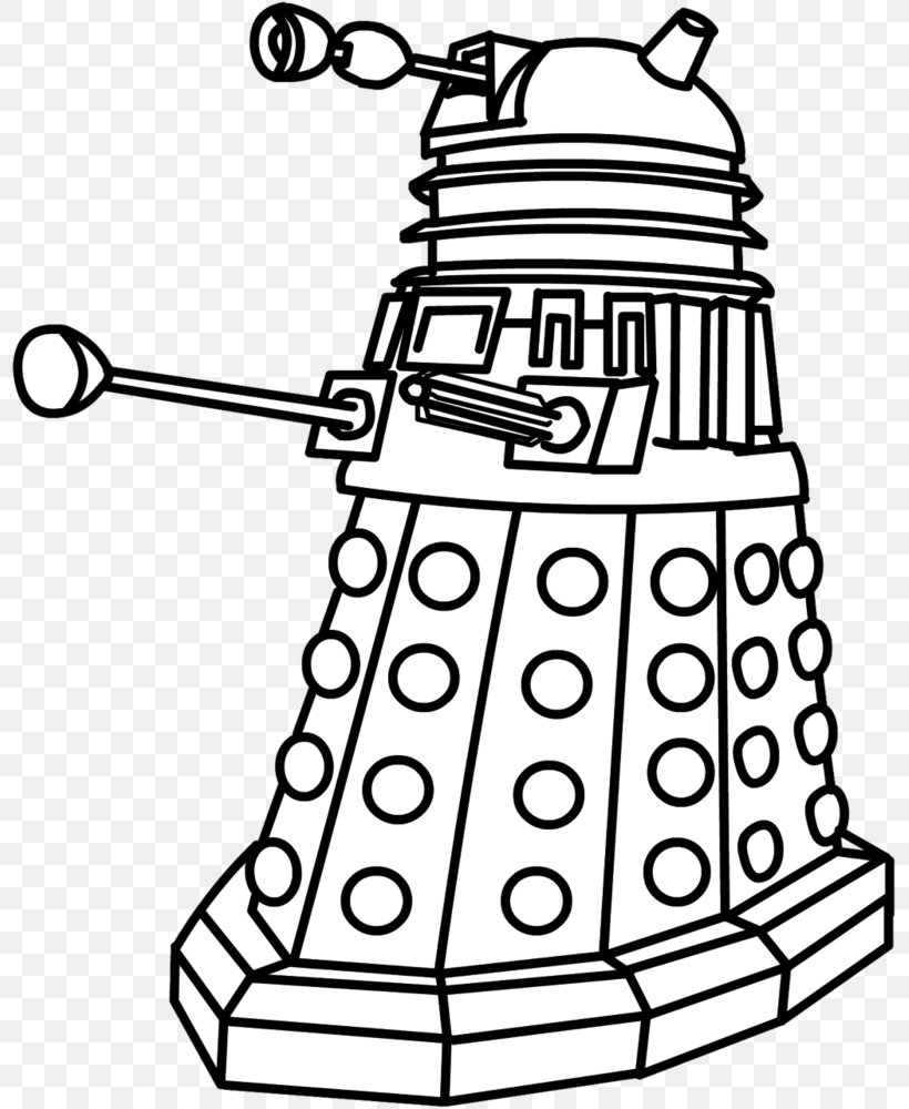 Dalek Drawing TARDIS Coloring Book Ninth Doctor, PNG, 799x1000px, Dalek, Adult, Area, Art, Black And White Download Free