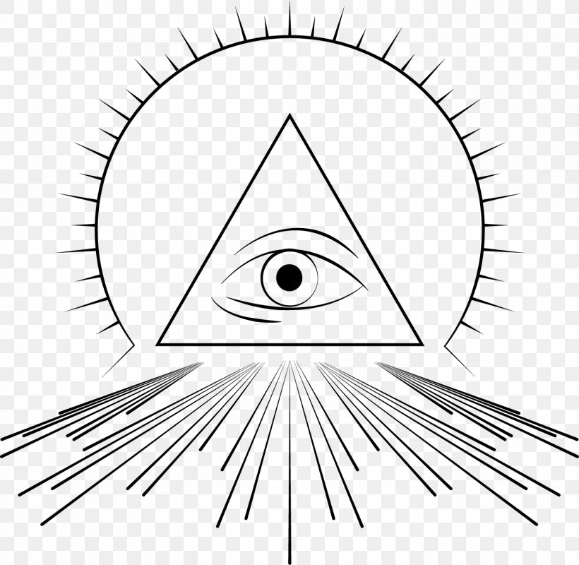 Eye Of Providence Illuminati Freemasonry Clip Art, PNG, 1406x1372px, Eye Of Providence, Area, Artwork, Black And White, Drawing Download Free