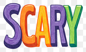 Word Scary - Colorful Scary Text Illustration PNG