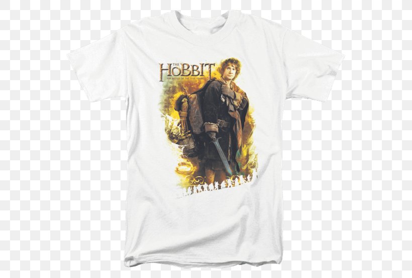 T-shirt Bilbo Baggins The Hobbit The Lord Of The Rings, PNG, 555x555px, Tshirt, Active Shirt, Battle Of Five Armies, Bilbo Baggins, Brand Download Free