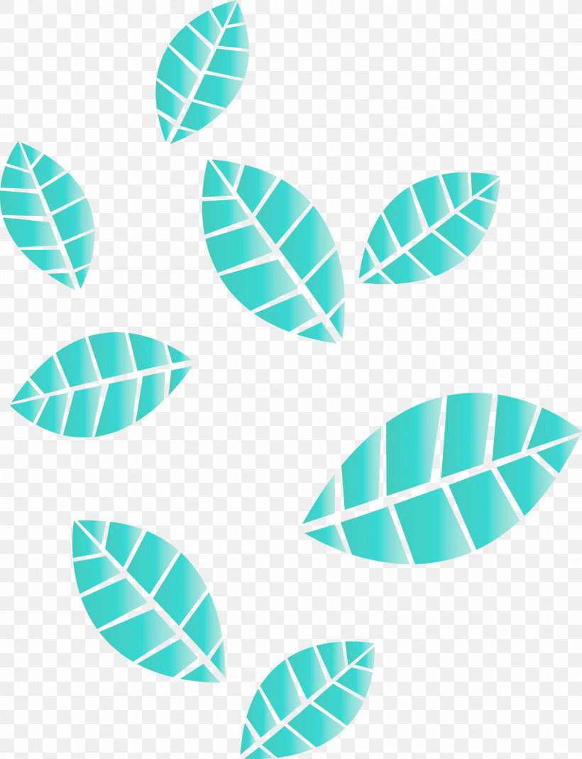 Aqua Turquoise Leaf Teal Pattern, PNG, 2301x3000px, Watercolor, Aqua, Leaf, Paint, Plant Download Free