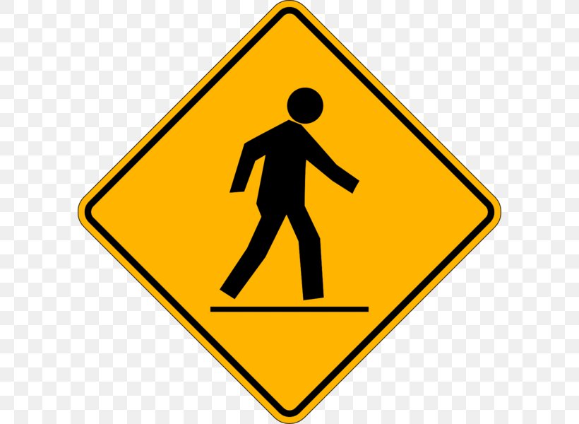 Pedestrian Crossing Warning Sign Clip Art, PNG, 600x600px, Pedestrian Crossing, Area, Crossing Guard, Drawing, Logo Download Free