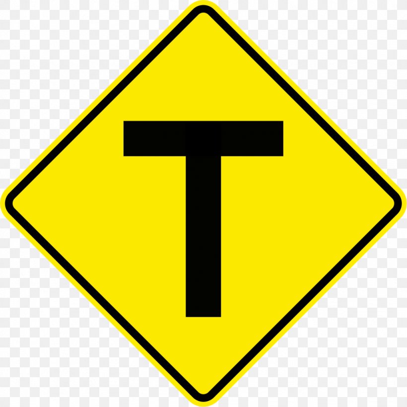 Three-way Junction Traffic Sign Road Warning Sign, PNG, 1024x1024px, Threeway Junction, Area, Driving, Intersection, Junction Download Free